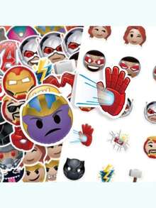 50 miếng nhãn dán siêu anh hùng, nhãn dán vinyl Avengers dễ thương bao gồm , , v.v., nhãn dán chống nước phù hợp cho máy tính xách tay, bình nước, ván trượt, vali, quà tặng tiệc, hoàn hảo cho người hâm mộ - Nhiều màu - Xem 4