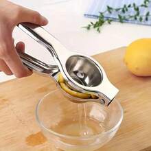 1pc Stainless Steel Manual Lemon Juicer - Durable Lemon And Orange Squeezer, Make Fresh Juice, Ergonomic Handle Design, Suitable For Outdoor Activities And Parties, Outdoor Cooking Accessory | Fashionable Metal Luster | Sturdy And Durable, Lemon Juicer - Multicolor - View 11