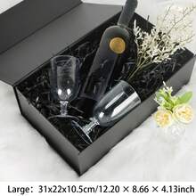 DIY Christmas Gift Box, With Lid, Magnetic Closure Gift Box, Suitable For Weddings, Birthdays, Valentine's Day, Graduations, Christmas And Other Occasions, DIY Black Christmas Gift Box, Blank Cardboard Craft Box, With Lid, Can Be Used For Decoration, Holiday Gift Packaging, Party Favors - Black - View 14
