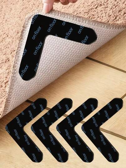4/8/12/Pcs Carpet Anti-Slip Fixing Tape, PU Material, Washable, No Residue, Reusable, Washable Fixing Stickers