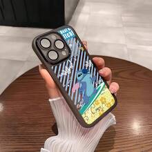 Disney Stitch Phone Case, For IPhone16promax/ 15/ 14plus/ 13/ 12/ 11promax/ Xs/ Xr, Minimalist, Fashionable, Creative, Cute, And Fun - Black - View 2