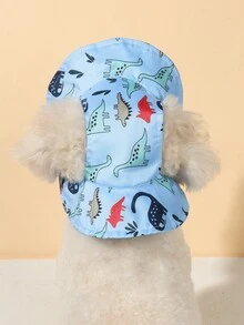 1 chiếc mũ chống nắng bằng polyester dễ thương, có khả năng chắn gió, thiết kế hở tai, chống rụng lông, có thể điều chỉnh, phù hợp cho chó nhỏ đội ngoài trời quanh năm. - Màu xanh lam - Xem 5