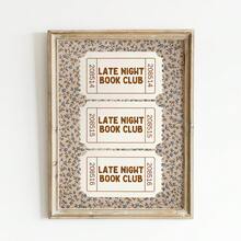 1pc Frameless Midnight Book Club Ticket Stubs Art Print, "208514" & "208515" Text, Vintage Library Wall Decor For Bedroom, Dorm, Living Room, Back To School, Funky Posters, Room Decor Gift - Ticket Stub - View 1