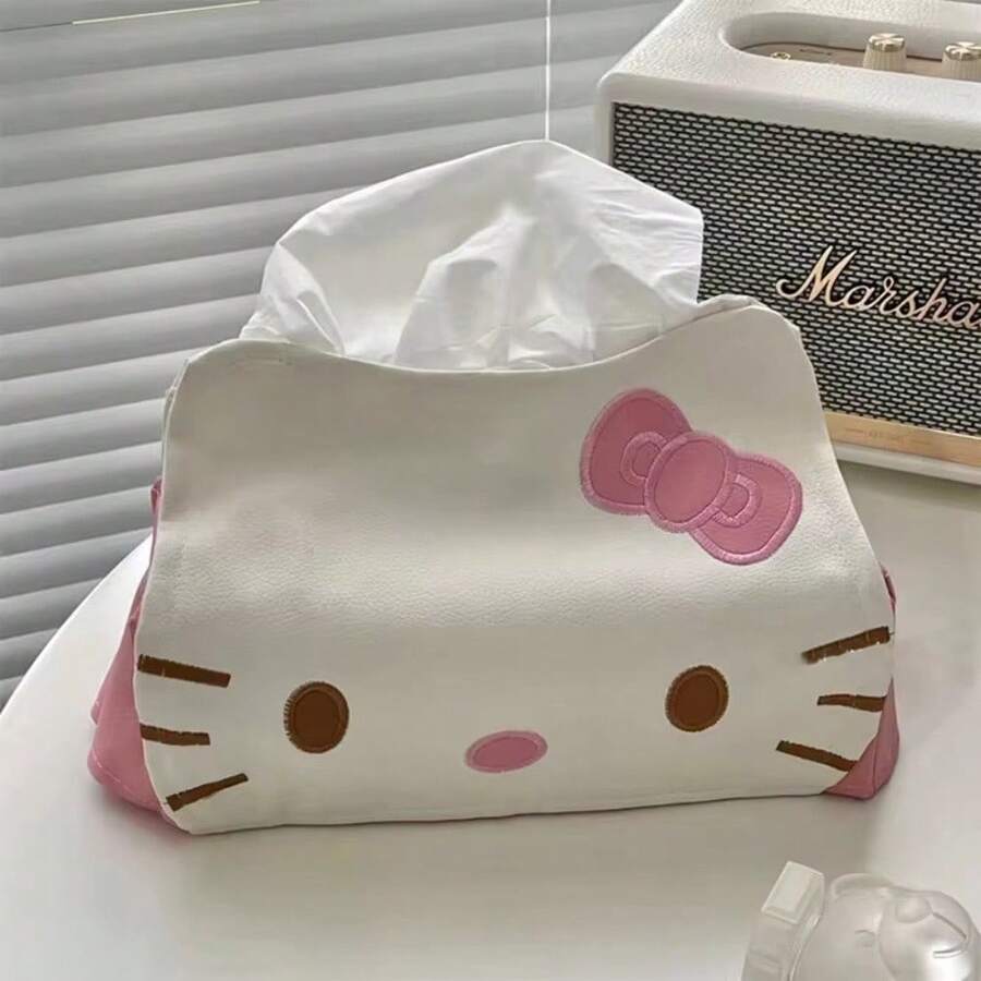 Bộ 1 hộp đựng khăn giấy Sanrio, hộp đựng khăn giấy bằng da cho xe hơi, hộp đựng khăn giấy bằng da hình hoạt hình. - Nhiều màu - Xem 1