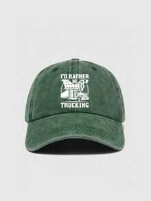 1 chiếc mũ lưỡi trai unisex kiểu dáng thường ngày, chất liệu mềm mại, in họa tiết, vành cong, thích hợp để đội hàng ngày. - A - Xem 2