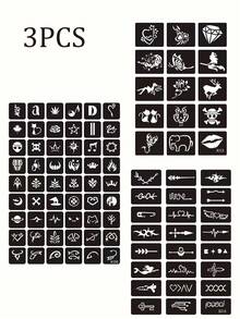 Multifunctional Tattoo And Nail Template Set - Professional And DIY Body Art Tool Kit, Includes Numbered Templates, Swans, Dragons, Mandalas, Hearts, Flowers, Arabic/Calligraphic Letters, Nautical Designs - Suitable For Weddings, Birthday Parties, Festivals - Hand, Foot, Body Durable Stickers - Easy To Apply And Store - Temporary Ink And Tattoo Art Set, Tattoo Kit, Tattoo - View 8