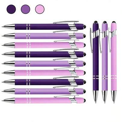 6/24pcs Elegant Metal Ball Pens, Smooth Touchscreen Writing, Student/Business Office Supplies, Holiday Gifts, Back To School Season, Black Ink