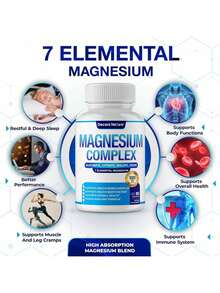 Magnesium Complex 7 Elemental Magnesium Supplement 1000mg – Magnesium Glycinate, Citrate, Malate, Taurate, Oxide, Aspartate, Orotate Non-GMO 90 Capsules - khác - Xem 4