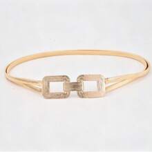 1pc Women's Gold Elastic Metal Waist Chain, Suitable For Daily Occasions And Parties, Fashion Metal Spring Waist Chain, Can Be Matched With Women's Belts, Bohemian Style Metal Buckle Waist Belt, Fashion Essential, Suitable For Commuting And Shopping - Gold - View 11