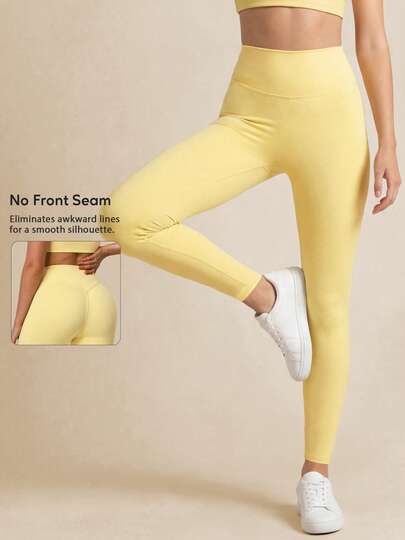 女士户外运动裤 高腰深V提臀健身瑜伽紧身裤 跑步运动训练紧身裤