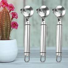 Set di 3/1 pezzi di cucchiai per sbucciare a forma di cactus in acciaio inossidabile, pelapatate multifunzione per frutta e verdura, sbucciatore a , scavatrici, utensile da cucina con manico lungo e foro per appendere, adatto per la cucina domestica e del ristorante - Argento - Visualizzare 7