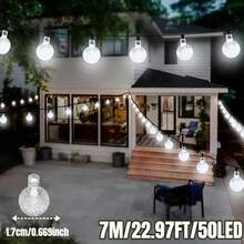 1件 20/50/100LED 太陽能水晶球串燈，戶外防水仙女燈，5M/7M/12M，8種照明模式，適用於花園、庭院、露營、聖誕節、派對、婚禮、陽台、酒館、亭閣、活動、聖誕樹、秋季、節日派對裝飾 - 太陽能花園燈 - 查看 18