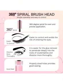 SRCKFIZ 5ml Clear Eyelash Extension Remover, Eyelash Extension Makeup Remover, Clumped Eyelash Remover, Easily Remove Eyelash Extensions - View 5