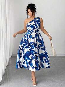 Vestido maxi de punto con estampado floral azul y blanco para mujer de talla grande, adecuado para volver al colegio, graduación, San Valentín, festival de música, Día de la Madre, Halloween, Acción de Gracias, Pascua, Baile de graduación, citas, temporada de bodas, viajes al aire libre - Azul y blanco - Ver 11