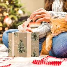 One Roll Of Christmas Wrapping Paper, Brown Background With Christmas Tree And Snowflake Pattern, Suitable For Christmas Gifts, Christmas Celebrations, Party Decorations, And Gift Wrapping - 43 Cm * 500 Cm (17 Inches * 16.4 Feet). - View 4