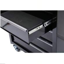 HOMCOM 5-Drawer Black Metal Tool Storage Cabinet With Wheels, Lockable Handle & 2 Keys – Mobile Workshop Organizer For Home And Garage DIY Projects, Tool Organizer Storage - Black - View 9