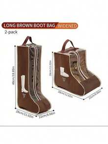 1pc/2pcs/3pcs Travel Shoe Bags, Boot Storage Bags, Dust-Proof Ankle Boot Protective Bags With Handles, Portable Waterproof Ankle Boots, Shoe Storage & Organization Bags For Men & Women (Ankle Boots) - Brown - View 9