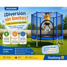 Trampolín Infantil con Red Resistente para Niños Uso Interior y Exterior - Negro - Ver 3
