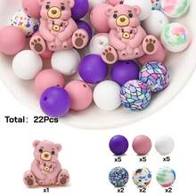 Colorful Animal Silicone Bead Set, Available In Blue/Pink/Purple, DIY Jewelry Making Bracelets, Necklaces, Phone Charms And Craft Projects - Multicolor - View 19