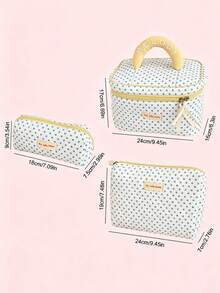 Personalized Custom 2026 New Lemon Polka Dot Makeup Bag Summer Fresh Stylish Versatile Large Capacity Handheld Travel Kit Niche Design Gift - Multicolor - View 8