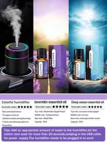 1pc Car Humidifier, 180ml Capacity, Romantic Colorful Night Light Car Mini Aromatherapy Essential Oil Diffuser. Features Large Mist Output, Quiet Operation, Automatic Timer And 2 Working Modes. Compatible With Essential Oils (6 Scents Available). Set Includes 1 Humidifier + 1 Bottle Of Essential Oil. Perfect For Car, Office, Bedroom, Living Room, Study And Air-Conditioned Room, Home Decor, Household Electric Air Freshener - Black and White - View 22
