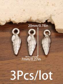 3个18K镀金不锈钢海螺吊坠，海洋生物动物造型，适用于珠宝制作、DIY耳环、项链、手链等饰品配件 - 海螺 - 查看 20