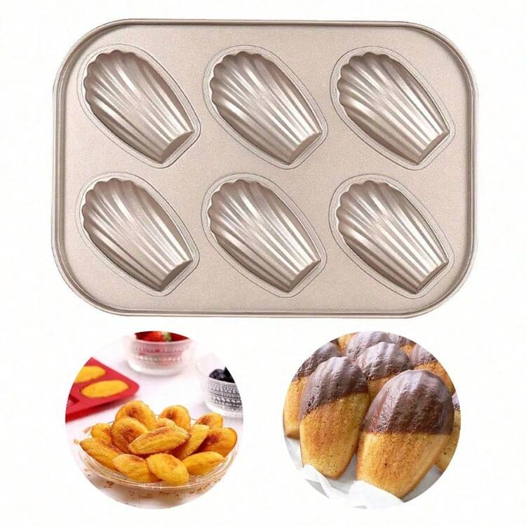 Seashell Madeline Baking Pan, Non-Stick Carbon Steel Baking Sheet, Reusable Kitchen Mold Suitable For Pudding, Cookies And Pastry Baking - Multicolor - View 4