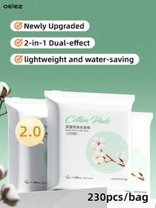 OEIEZ 高级面部卸妆棉，双面双效，无绒毛，柔软吸水，低过敏性，多层设计，200片装（1包） - 查看 6