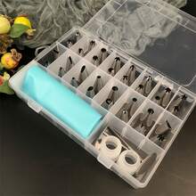 38件裝裱花嘴套組－32個裱花嘴＋2個裱花釘＋2個裱花袋＋2個轉換器＋透明收納盒 - 查看 4