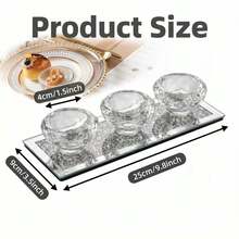 1PC Luxury Rhinestone Glass Candle Holder Base / Modern Minimalist Glass Candle Holder Wedding/Party/Home Decor Essential (Single Candle Holder) - 1PC - View 8