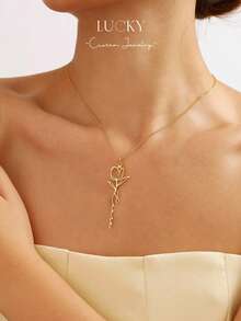 1 mặt dây chuyền hình hoa đá quý theo tháng sinh, vòng tay hình hoa, có thể khắc tên theo yêu cầu, phong cách tối giản hàng ngày, kèm móc khóa và hộp quà, thích hợp cho Ngày Valentine, Sinh nhật, Ngày của Mẹ, đeo hàng ngày, có sẵn màu đen, bạc, vàng. - Nhiều màu - Xem 9