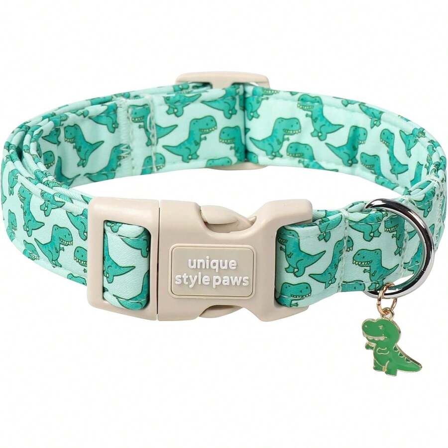 Collar para perro con diseño de dinosaurio, estilo único, collar de verano para perro, cómodo collar de algodón para cachorros con hebilla ajustable, adecuado para perros pequeños, medianos y grandes: .com.mx: Artículos para mascotas - Donut CC - Ver 1