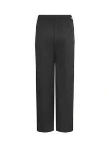 Pantalones rectos de unicolor versátiles y de moda, color blanco, para primavera - Negro-2 - Ver 4