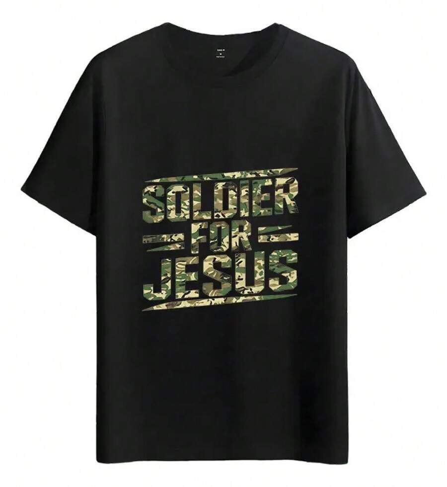 Muscle Freaks Camo Soldier For Jesus Style T-Shirt - Black - View 1