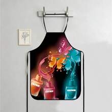 Adjustable Lace-Up Apron With Interesting Nail Art Pattern, Suitable For Kitchen, BBQ, Nail Salon, Party & Cosplay, Butterfly Print Design - LIWQ0041 - View 14