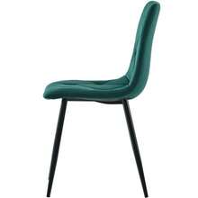 Dining Chair (4 Pieces), Dark Green, Set Of 4 Designer Upholstered Chairs, Velvet Twill Dining Chair, Kitchen Chair With Backrest, Velvet Seat, Metal Frame, Metal Legs - Dark Green - View 10