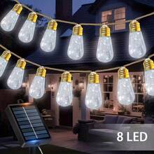 1 Pack Of Outdoor Solar Hemp Rope Ball Bubble String Lights, Outdoor Festival Decoration Lights, 8 Flashing Modes, Intelligent Light Sensing Sensors, Suitable For Courtyard, Pergola, Trees, Fences, Camping, Parties, Festival Decoration - Solar-powered Hemp Rope Lamp - View 17