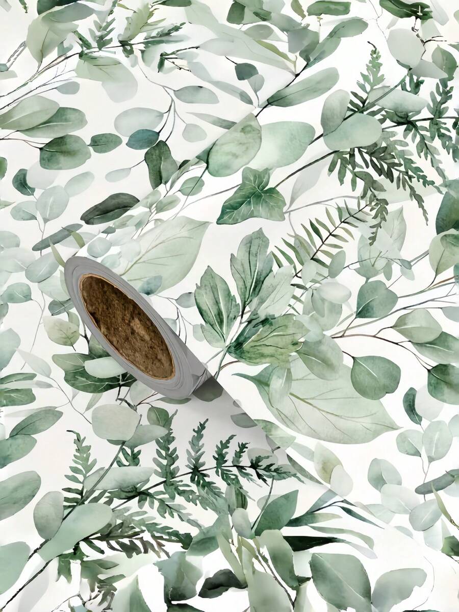 1 Cuộn - Giấy gói quà cưới in họa tiết lá xanh màu nước - 43cm x 300cm (17in x 9.84ft) - Lý tưởng cho đám cưới, tiệc cô dâu và kỷ niệm ngày cưới