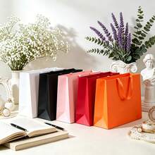 5种颜色的高品质礼品袋，纸袋配缎带手柄，适用于情人节、婚礼、生日、圣诞节、周年纪念日和商务场合（大号、中号和小号） - 彩色 - 查看 7