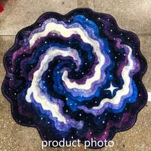 黑紫星空不对称加厚地毯，绒面材质，厚实柔软，适合秋冬季节，可作卧室、客厅装饰地毯，家居装饰佳品，可水洗，毕业礼物 - 多色 - 查看 9