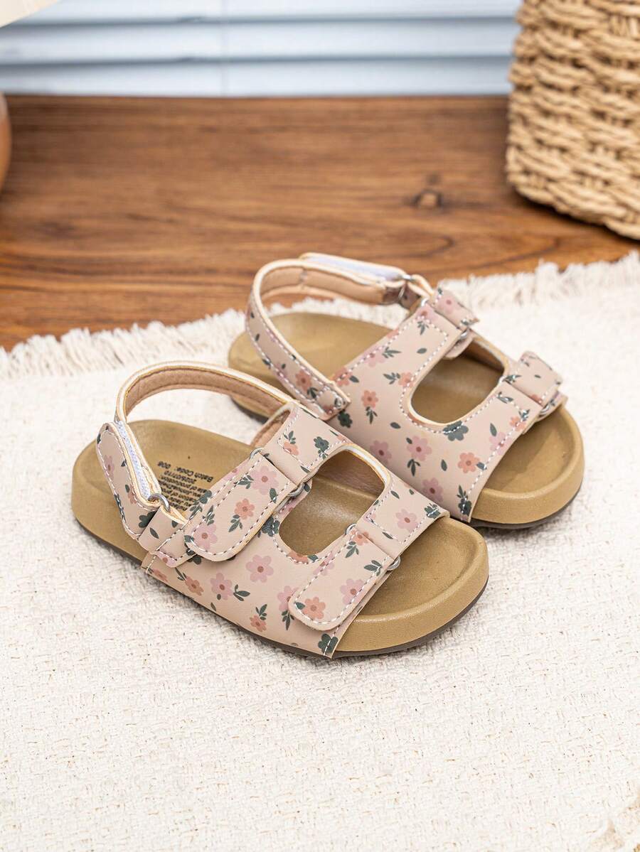 1 đôi dép xăng đan mùa hè cho trẻ em, kiểu dáng tối giản, hở mũi, đế mềm, họa tiết ngẫu nhiên, thoải mái, thời trang cho bé trai/bé gái, quà tặng ngày lễ cho bé gái - Hồng - Xem 1