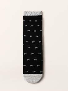 5 Pairs Women's Cotton Boat Socks, Cute Bow Striped Print, Casual Office School All-Season Comfortable Socks - Multicolor - View 3