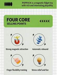 Zufällige Farbe & Muster Magnetische Fingerdruck-Entlastungs-Schlüsselanhänger (enthält 2 Magnetperlen) - Dies ist ein flexibler magnetischer Druck-Entlastungs-Schlüsselanhänger, der die Funktionen eines Puzzle-Spielzeugs, eines cartoon-thematischen Stressabbau-Artikels und eines coolen Spielzeugs kombiniert. Dieses tragbare Finger-Spielzeug ist für den Einsatz im Büro, in der Schule, im Freien und bei verschiedenen anderen Gelegenheiten geeignet. - Verschiedenfarbig - Übersicht 8