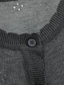 GIGOGOU Women's Lightweight Knit Cardigan, Casual Breathable Long Sleeve, Spring/Summer - Dark Grey - View 7