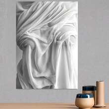 Póster plano 2D, 1 pieza, de tela plisada moderna y minimalista - Elegante, adecuado para decoración de sala de estar, dormitorio, oficina - Pintura en lienzo sin marco para espacios contemporáneos, neutro para decoración de cafetería, plano 2D - Enmarcado - Ver 3