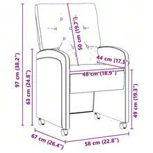 vidaXL Chaises de Salle à Manger avec Roues 2 pcs Bleu 58 x 67 x 97 cm - A - Voir 11