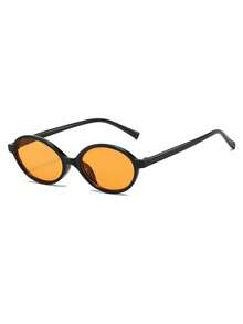 1 par de gafas de moda retro, con montura ovalada hecha de material TR, adecuadas para mujeres - Multicolor - Ver 2