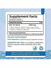 BPC 157 Peptide Capsules 1000Mcg, Supports Muscle Growth, Tissue Repair, Strength, 60 Count - Unflavored - View 2