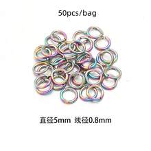 20/50个/包 不锈钢彩虹闭合开口圈，手工连接环，适用于项链、手链、耳环等DIY首饰制作 - 七彩閉口圈 - 查看 12