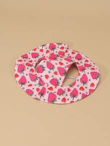 Pink Strawberry Polyester Sun Protection Hat, Ear-Exposed Design, Sun Protection Function. Pet Dog Hat, Essential Pet Accessory. Suitable For Small Pet Dogs To Wear Outdoors All Year Round. - Multicolor - View 5